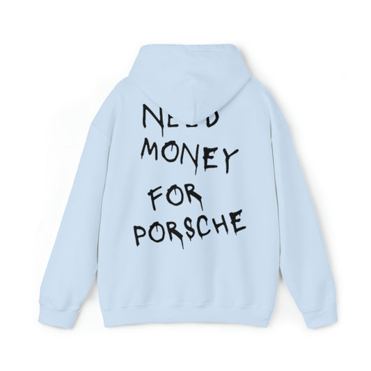 Oversized hoodie- blue - NEED MONEY FOR PORSCHE